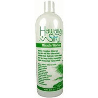 Hawaiian Silky Leave In Conditioner Keratin Oil Frizz-Free 32 oz - Jojoba Oil Enriched - Damaged Scalp Solution - for Color Treated Hair Men, Women and Kids