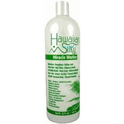 Hawaiian Silky Leave In Conditioner Keratin Oil Frizz-Free 32 oz - Jojoba Oil Enriched - Damaged Scalp Solution - for Color Treated Hair Men, Women and Kids
