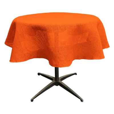 LA Linen TCBurlap58R-Orange Dyed Natural Burlap Tablecloth Orange - 58 in. Round