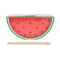 2Chique Boutique Women's Hard Case Watermelon Clutch