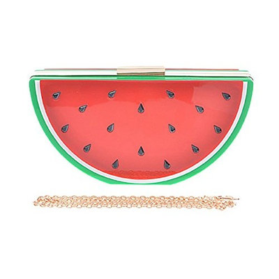 2Chique Boutique Women's Hard Case Watermelon Clutch