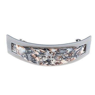 Fityle Women Barrette Vintage French Acetate Barrettes 3.74 Inches Large Hair Pins - Gray