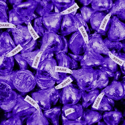WH Candy Purple Hershey's Kisses Dark Chocolate 1lb (Free Cold Packaging)