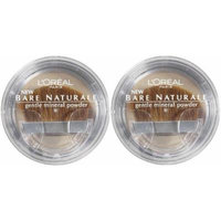 L'Oreal LOREAL Bare Naturale Gentle Mineral Powder Compact with Brush #418 BUFF BEIGE (Qty, Of 2) DISCONTINUED