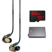 Shure Sound Isolating Triple Driver Earphone w Detachable Cable-Bronze w/ FiiO E12 Amp