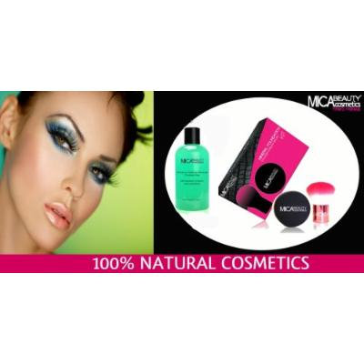 Mica Beauty Kit Mineral Foundation MF6 Cream Caramel+Kabuki Brush+Makeup Remover + A-viva Nail Kit (Buffer, File, Pink Box)