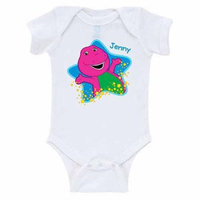 Personalized Barney Starlight Starbright Baby White Creeper