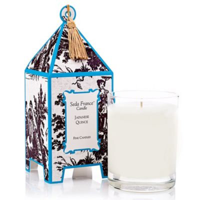 Seda France Japanese Quince Classic Toile 2 oz. Mini Pagoda Candle