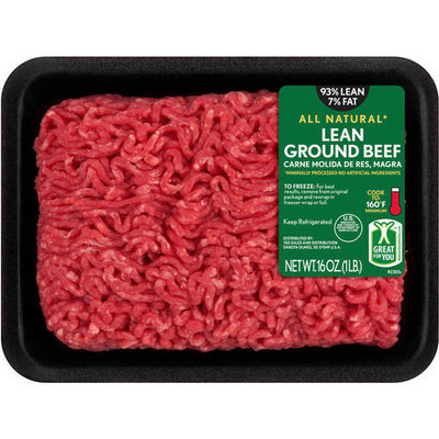 93% Lean/7% Fat, Lean Ground Beef Tray, 1 lb
