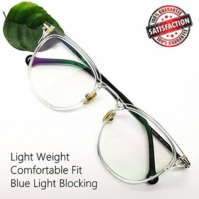 Non Prescription Computer Glasses Blue Light Blocking Retro Round Eyeglasses Frames for Women Men