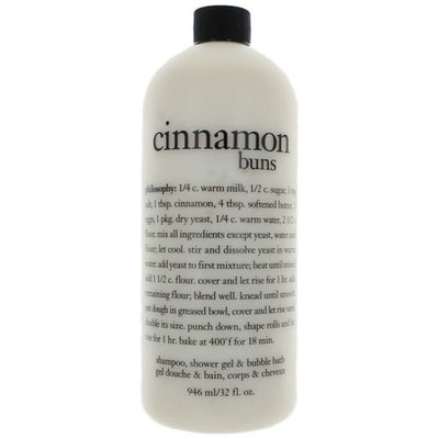 Philosophy Shampoo Shower Gel & Bubble Bath,Cinnamon Buns, 32 Ounce