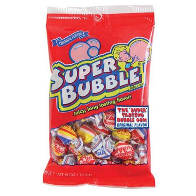 SUPER BUBBLE BUBBLE GUM 6OZ ORIGINAL FRUIT FLAVOR LONG LASTING TASTE (Pack of 12)