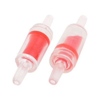 2 Pcs Red Clear Plastic One Way Aquarium Fish Tank Air Flow Control Check Valves
