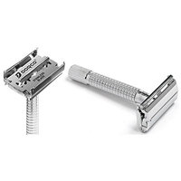 Men's Classic Double Edge Safety Razor with Butterfly Top for a Premium Shave - includes a BONUS Double Edge Stainless Razor Blade