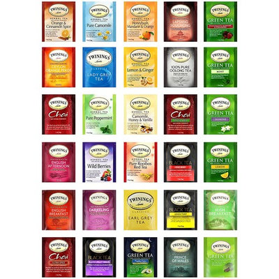 Twinings Tea Variety Premium Sampler, Includes a Mixture of Green, Herbal, Black and Chai Teas