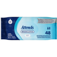 Attends Adult Washcloth Large, 8 x 12.5, 576 Count - 10 Pack