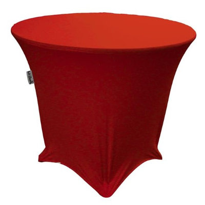 LA Linen TCSpandex36Rx30H-RedX98 Round Spandex Tablecloth Red - 36 x 30 in.