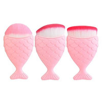 Nevera 3Pcs Incredible Soft Foundation Face Makeup Brush Fish Scale Brush Fishtail Brush