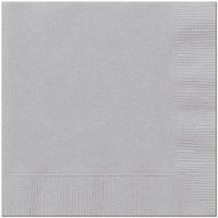 CPC B1313S Silver Disposable 2-Ply 1 by 4 Fold Lunch Party Napkins, Case of 600 - 12 Case of 50