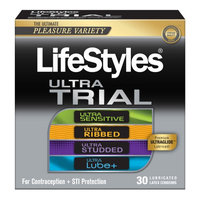 LifeStyles Pleasure Pack Lubricated Latex Condoms - 30 Count