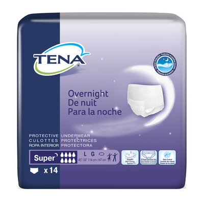 TENA Protective Underwear, Overnight Super, Large, 45