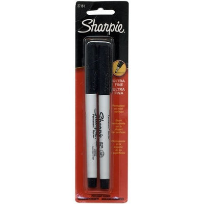 2 Black Ultra Fine Tip Sharpie Permanent Markers (2 Packs)