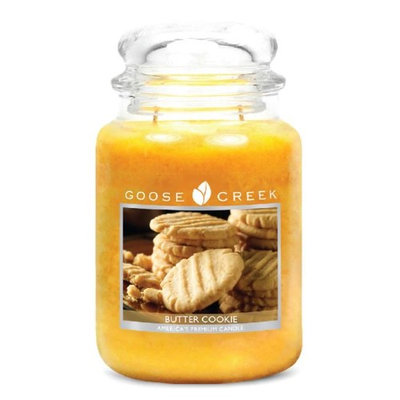 Goose Creek 26-Ounce Butter Cookie Essential Jar Candle with Glass Lid