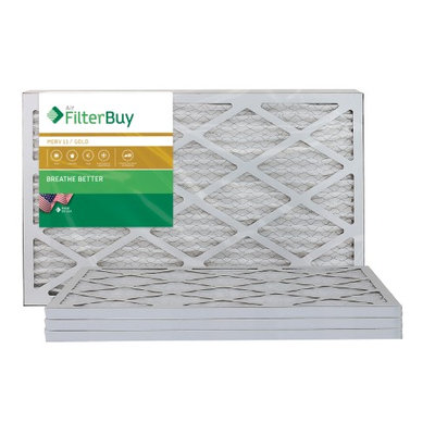 AFB Gold MERV 11 13x25x1 Pleated AC Furnace Air Filter. Filters. 100% produced in the USA. (Pack of 4)