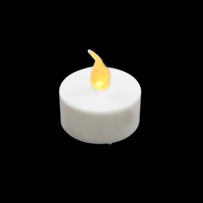 Penn Pack of 4 LED Lighted Battery Operated Flicker Flame White Christmas Tea Light Candles