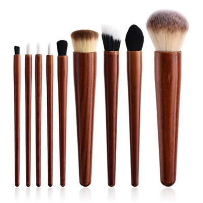Becoler 9 Pieces Powder Eyeshadow Eyeliner Lip Brush Tools