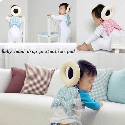 Jelinda Baby Head Protection Pad Toddler Headrest Pillow Baby Neck Cute Wings Nursing Drop Resistance Cushion #Redfur