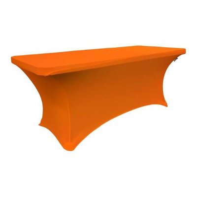 LA Linen TCSpandex72x24x30-OrangeX48 Rectangular Spandex Tablecloth Orange - 72 x 24 x 30 in.