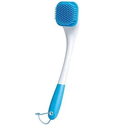 BodyHealt Soft Silicone Bristles Shower Bath Body Brush With 17 Inch Long Handle