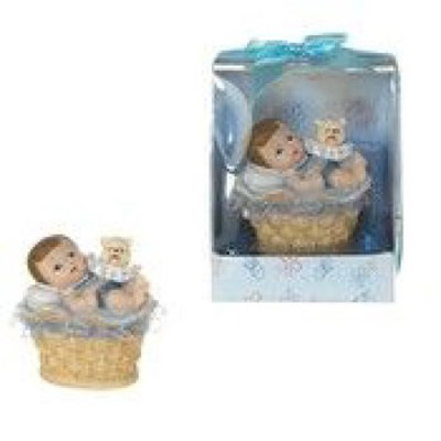 Baby in Basket Poly Resin - Blue Case Pack 48