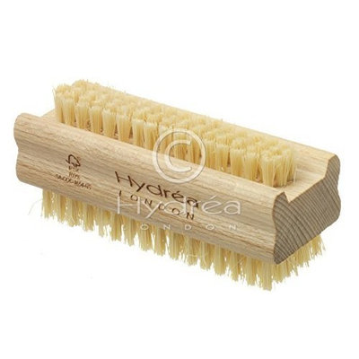 Extra Tough Wooden Nail Brush With Firm Cactus Bristles by Hydrea London