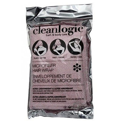 Clean Logic Microfiber Hair Wrap, Light Pink