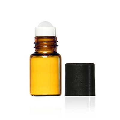 Grand Parfums 3ml, 3/4 Dram Amber Glass Mini Roll-on Glass Bottles with Premium Glass Roller Balls - Refillable Aromatherapy Essential Oil Roll On