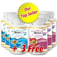 Menoclear Day & Night - Menopause Supplement Relieves Hot Flashes, Night Sweats, Mood Swings & Hormonal Balance - Maximum Strength 6 Bottles - Safe and 100% Natural