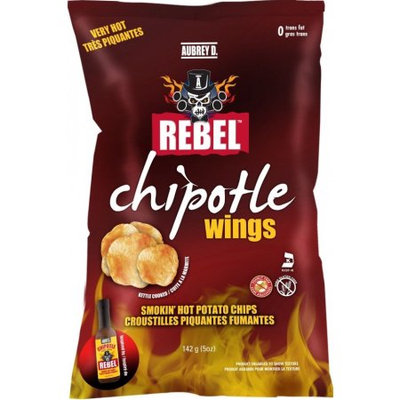 Authentic Chicken Wing Potato Chips with Medium Hot Smoky Chipotle Flavor by Aubrey D. An Exotic Delight with a Crunchy Bite