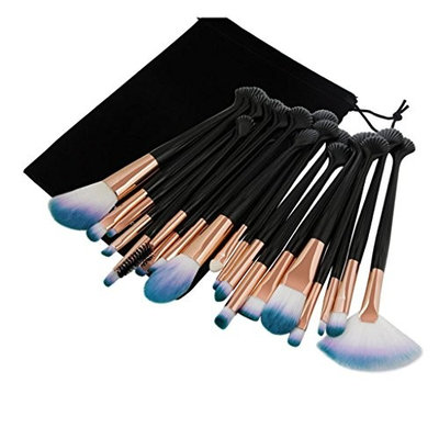 20 Pieces Makeup Brush Set with Bag, Staron Makeup Brushes Gift Kit Set Cosmetics Foundation Premium Make Up Brushes Toiletry Kit Blending Blush Eyebrow Eye Shadow Face Powder Makeup Brush Set (B)