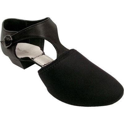 Girls Black Neoprene Vamp Leather Quarter T-Strap Jazz Shoes 10-3 Toddler
