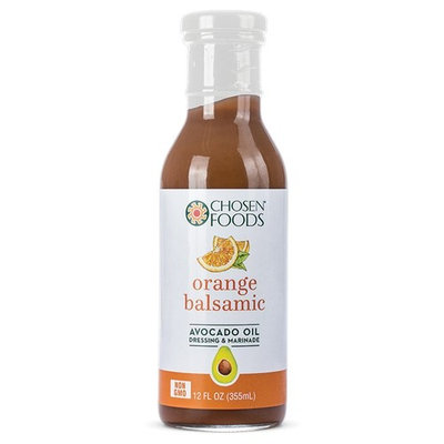 Chosen Foods Orange Balsamic Dressing and Marinade 12 oz, Non-GMO, Certified Vegan, Gluten Free and Soy Free