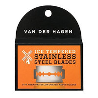 Van Der Hagen Stainless Steel Double Edge Razor Blades 5 Blades + FREE LA Cross Manicure 74858