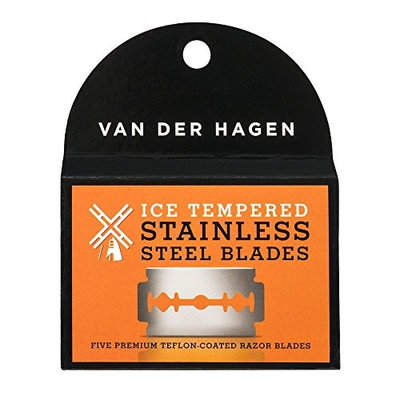 Van Der Hagen Stainless Steel Double Edge Razor Blades 5 Blades + FREE LA Cross Manicure 74858