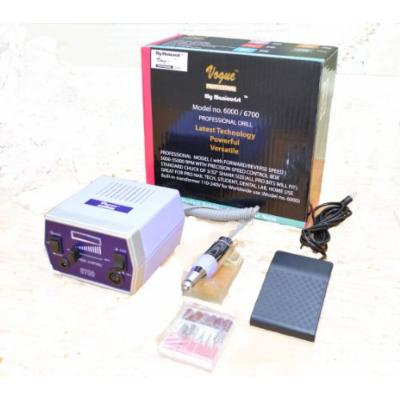 Vogue Professional Nail file drill foot pedal manicure pedicure acrylics gels w 5 bits Model 2017 forward reverse ,right or left handed, power , smooth and vibrationless