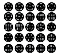MASH Nail Art Nailart Polish Stamp Stamping Manicure Image Plates Accessories Set Kit (Pack of 25)