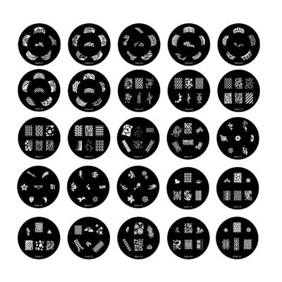 MASH Nail Art Nailart Polish Stamp Stamping Manicure Image Plates Accessories Set Kit (Pack of 25)