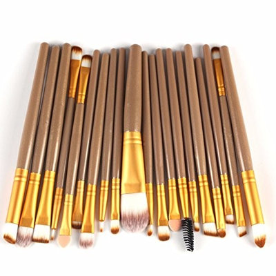 20 Piece Makeup Brushes Set Eye Shadow Eyebrow Contour Lip Tools Professional Natural Beauty Palette Eyeshadow Splendid Popular Eyes Faced Colorful Rainbow Hair Highlights Glitter Kit, Type-04