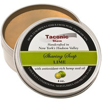 Taconic Shave Barbershop Quality Lime Shaving Soap with Antioxidant-Rich Hemp Seed Oil