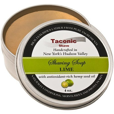 Taconic Shave Barbershop Quality Lime Shaving Soap with Antioxidant-Rich Hemp Seed Oil
